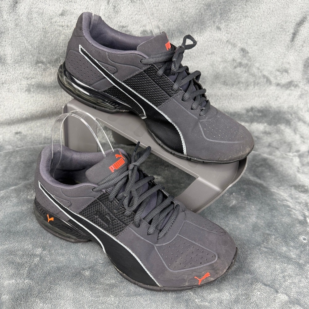 Puma Gray & Orange Athletic Training Shoes Sneakers Size US 7.5 EUR 40